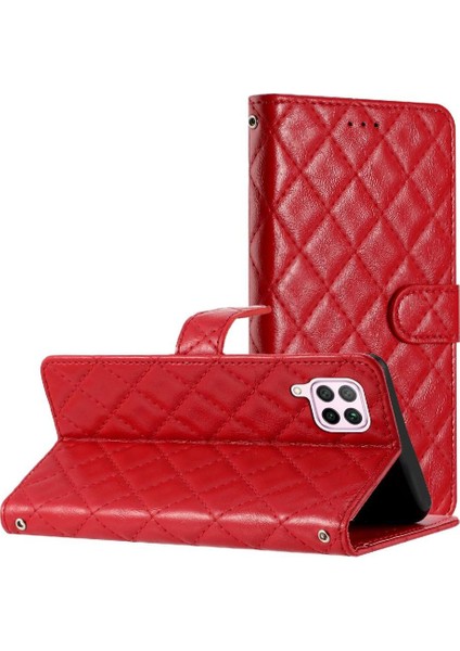 Huawei P40 Lite Için Flip Case Pu Deri Cüzdan Kickstand Tpu Darbeye (Yurt Dışından)