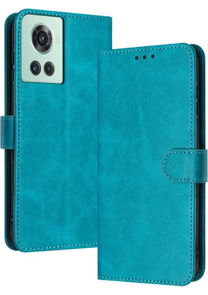 Oneplus 10R 5g Kickstand Için Flip Case Toka Saf Pu ile Kart Yuvası ile (Yurt Dışından)