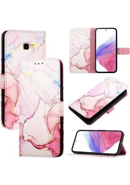 Samsung Galaxy J4 Artı Mermer Desen Kickstand Pu Deri Cüzdan (Yurt Dışından)