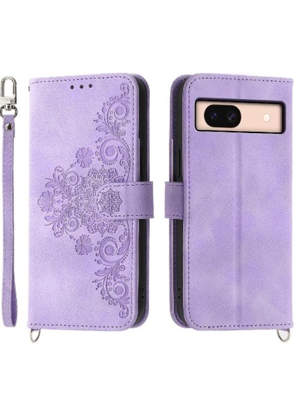 Google Piksel 8A Bileklik Darbeye Çoklu Kredi Kartı Için Flip Case (Yurt Dışından)