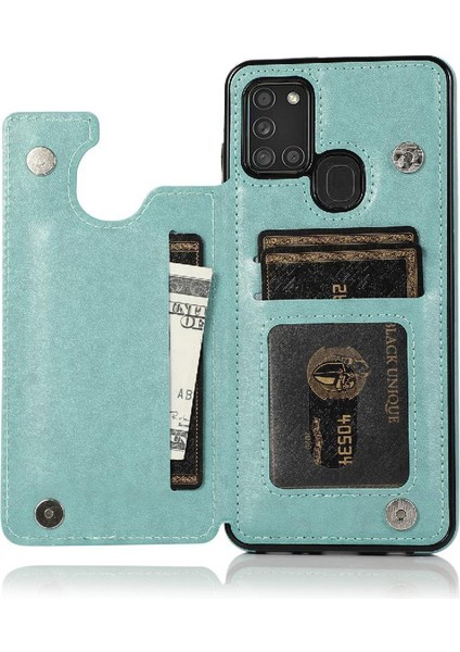Cüzdan Samsung Galaxy A21S Için Kart Tutucu Kılıf ile Pu Deri Kapak (Yurt Dışından)