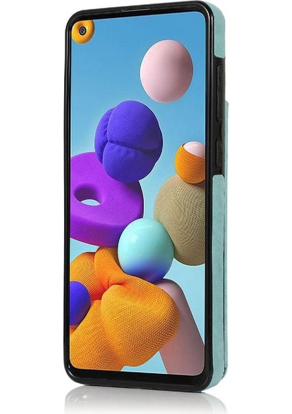 Cüzdan Samsung Galaxy A21S Için Kart Tutucu Kılıf ile Pu Deri Kapak (Yurt Dışından)