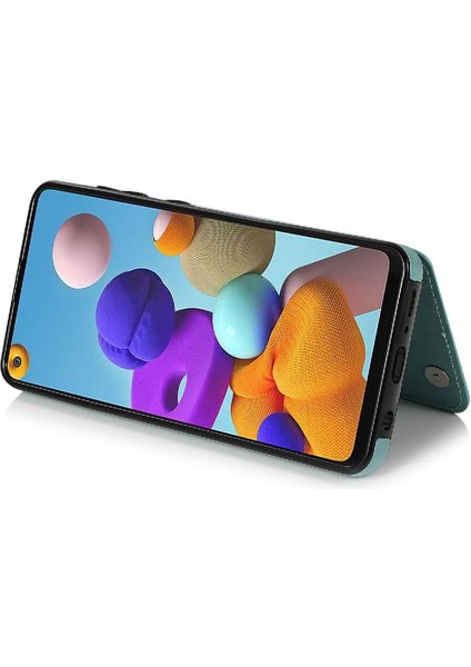 Cüzdan Samsung Galaxy A21S Için Kart Tutucu Kılıf ile Pu Deri Kapak (Yurt Dışından)
