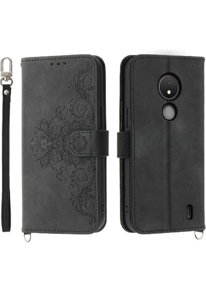 Nokia C21 Kabartmalı Darbeye Bileklik Çoklu Kredi Kartı Için Flip Case (Yurt Dışından) fırsatları