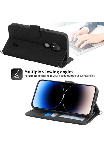 Nokia C21 Kabartmalı Darbeye Bileklik Çoklu Kredi Kartı Için Flip Case (Yurt Dışından) indirimleri