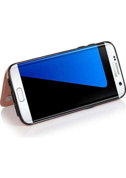 Samsung Galaxy S7 Kenar Desen Çiçek Pu Için Kart Tutucu Kılıf ile Cüzdan (Yurt Dışından)