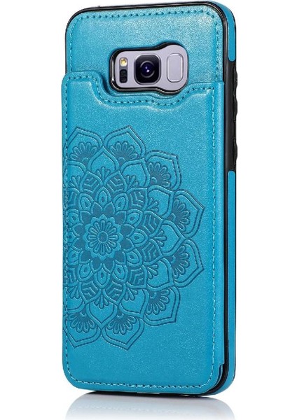 Samsung Galaxy S8 Artı Çift Düğmeler Pu Için Kart Tutucu Kılıf ile Cüzdan (Yurt Dışından)