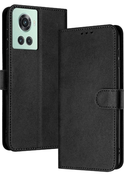 Oneplus 10R 5g Kickstand Için Flip Case Toka Saf Pu ile Kart Yuvası ile (Yurt Dışından)