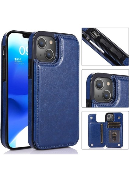 Kart Tutucu Kickstand Kart Yuvaları ile IPhone 14 Artı Cüzdan Durumda Pu (Yurt Dışından)