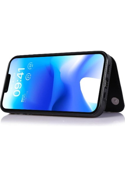 Kart Tutucu Kickstand Kart Yuvaları ile IPhone 14 Artı Cüzdan Durumda Pu (Yurt Dışından)