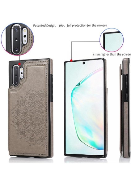 Samsung Galaxy Not 20 Için Kart Tutucu Kılıf ile Cüzdan Kabartmalı Mandala (Yurt Dışından)