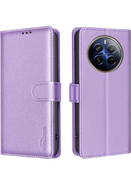 Realme 12 Pro Artı 5g Için Flip Case Pu Deri Cüzdan Manyetik Kart Tutucu (Yurt Dışından)