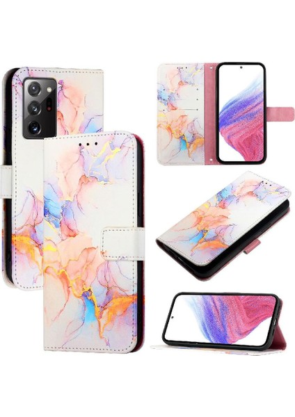 Samsung Galaxy Not 20 Için Kılıf Ultra Mermer Desen Cüzdan Kickstand Pu (Yurt Dışından)