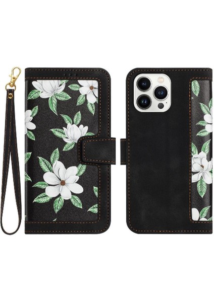 IPhone 15 Için Cüzdan Durumda Pro Manyetik Kapatma Kickstand Kart Tutucu Pu (Yurt Dışından)