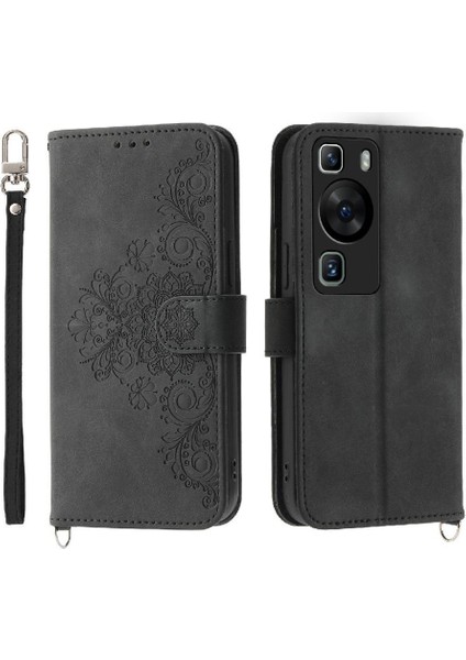 Manyi Mall Huawei P60 Kabartmalı Çoklu Kredi Kartı Yuvaları Bileklik Için Flip Case (Yurt Dışından)