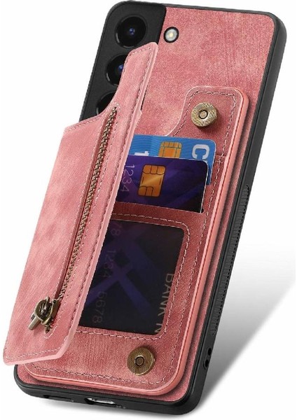 Samsung Galaxy S22 Artı Vintage Fermuar Cüzdan Katlanabilir Arka Kapak (Yurt Dışından)