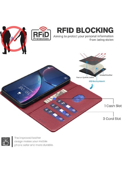 Realme 12 Pro 5g Için Flip Case Cüzdan Rfıd Engelleme Pu Deri Kart Tutucu (Yurt Dışından)