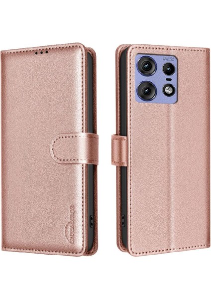 Motorola Moto Kenar 50 Pro Manyetik Pu Deri Cüzdan Kart Için Flip Case (Yurt Dışından)