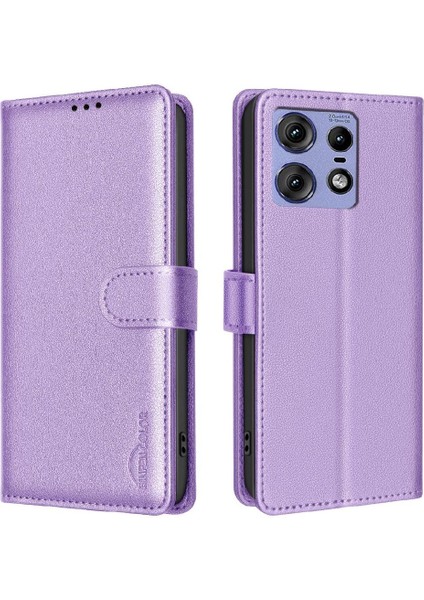 Motorola Moto Kenar 50 Pro Manyetik Pu Deri Cüzdan Kart Için Flip Case (Yurt Dışından)