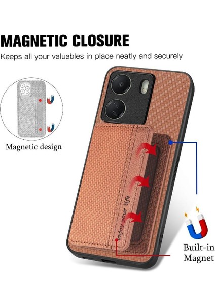 Xiaomi Redmi 13C Için Kılıf Standı Fonksiyonu Rfıd Engelleme Manyetik Kart (Yurt Dışından)