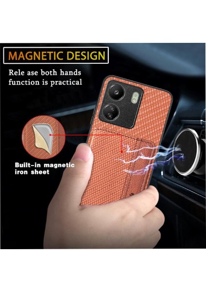 Xiaomi Redmi 13C Için Kılıf Standı Fonksiyonu Rfıd Engelleme Manyetik Kart (Yurt Dışından)