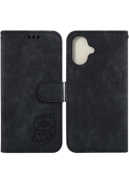 IPhone 16 Için Kılıf Cüzdan Durumda Kart Cep Tutucu Kapak Kabartmalı Sevimli (Yurt Dışından)
