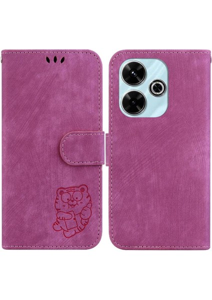 Xiaomi Poco M6 4g Için Kılıf Tutucu Kapak Kabartmalı Sevimli Kaplan Flip Folio (Yurt Dışından)