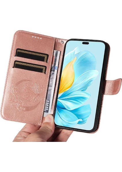 Manyi Mall Kredi Kartı Yuvası ile Onur 200 Lite 5g Için Flip Case Yüksek Kalite Deri (Yurt Dışından)