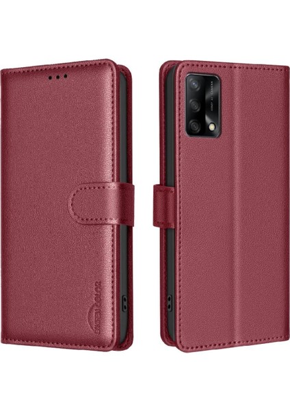 Oppo A74 4g Manyetik Kart Tutucu Için Flip Case Kickstand Cüzdan Rfıd Pu (Yurt Dışından)