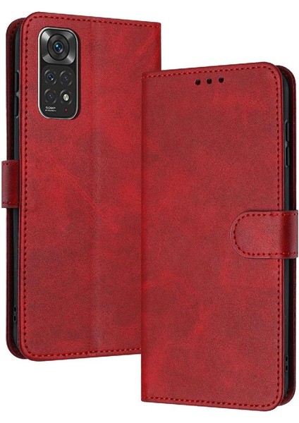 Toka Pu Deri Saf Renk ile Xiaomi Redmi Not 11S Için Flip Case (Yurt Dışından)