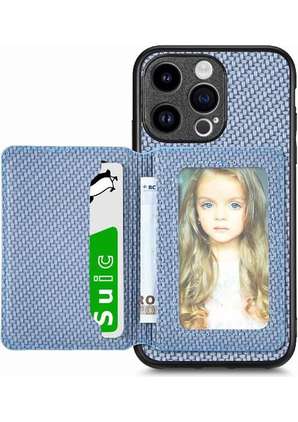 IPhone 15 Için Kılıf Pro Manyetik Kart Tutucu Rfıd Engelleme Komple Kamera (Yurt Dışından)