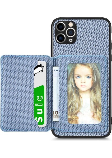 IPhone 11 Için Kılıf Pro Max Manyetik Kart Tutucu Standı Fonksiyonu Rfıd Kamera (Yurt Dışından)