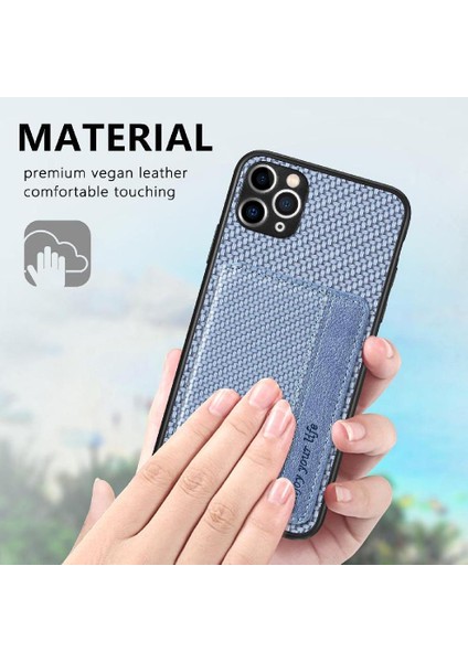 IPhone 11 Için Kılıf Pro Max Manyetik Kart Tutucu Standı Fonksiyonu Rfıd Kamera (Yurt Dışından)