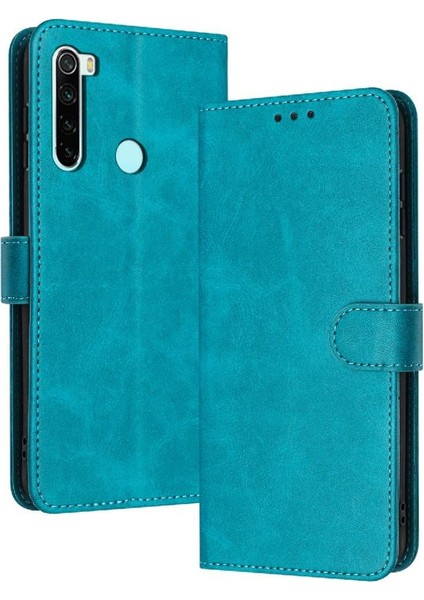 Xiaomi Redmi Not 8 Için Flip Case Saf Renk Pu Deri Kart Yuvası ile (Yurt Dışından)