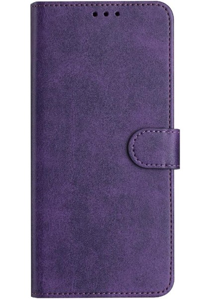 Xiaomi Redmi Not 8 Için Flip Case Saf Renk Pu Deri Kart Yuvası ile (Yurt Dışından)