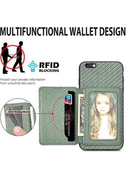 IPhone 6 Için Kılıf Artı Standı Fonksiyonu Komple Kamera Güvenlik Manyetik Kart (Yurt Dışından)