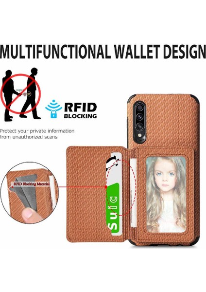 Samsung Galaxy A50/A50S/A30S Manyetik Kart Tutucu Komple Kamera Için Kılıf (Yurt Dışından) modelleri