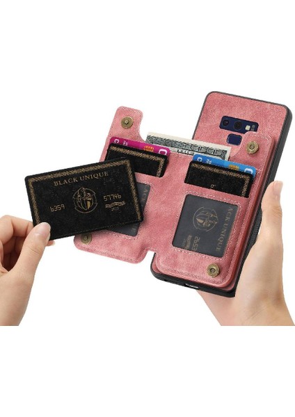 Samsung Galaxy Not 9 Için Kılıf Katlanabilir Arka Kapak Vintage Fermuar Cüzdan (Yurt Dışından)