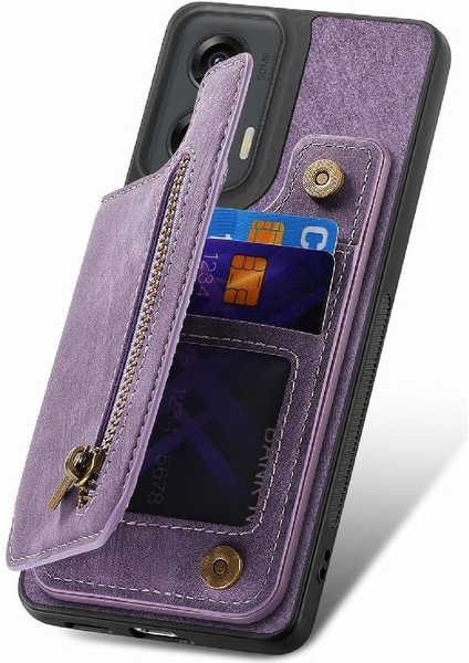 Motorola Moto G Stylus 5g Için Kılıf 2024 Katlanabilir Arka Kapak Vintage Fermuar (Yurt Dışından)
