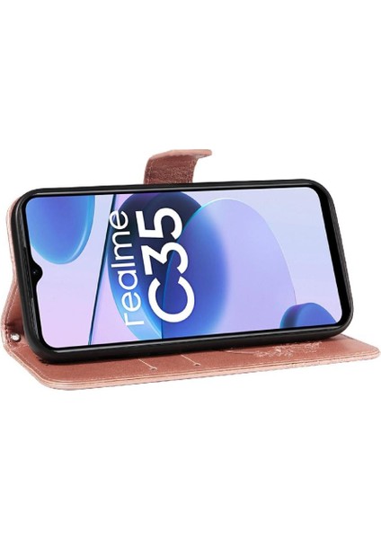 Realme C35 4g Yüksek Kalite Deri Ayrılabilir El Kayışı Için Flip Case (Yurt Dışından)