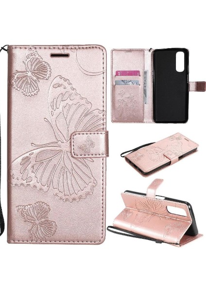 Kart Yuvası Standı ile Realme 7 Için Flip Case Pu Deri Flip Kickstand (Yurt Dışından)