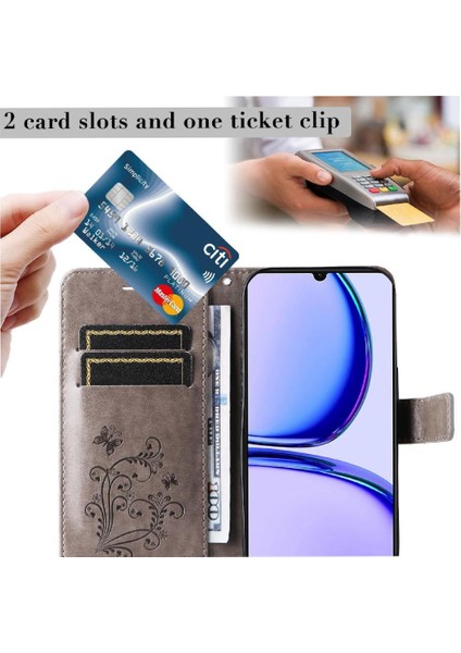 Realme C53 Manyetik Kapak Flip Kickstand Için Flip Case Kart Yuvası ile Pu (Yurt Dışından)
