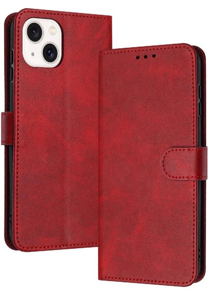 IPhone 14 Için Flip Case Artı Kickstand ile Saf Renk Pu Deri (Yurt Dışından)