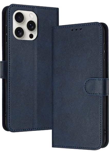 Kart ile IPhone 13 Pro Kickstand Pu Deri Saf Renk Için Flip Case (Yurt Dışından)