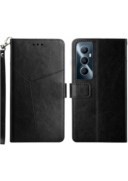 Realme C65 4g Flip Kapak Kitap Katlanır Kickstand Için Flip Case-Dayanıklı Tpu (Yurt Dışından)