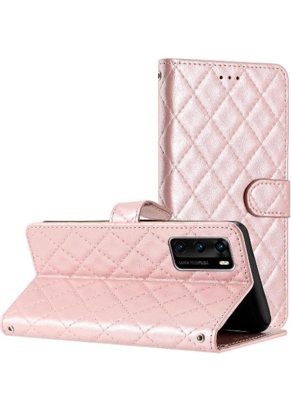 Huawei P40 Için Flip Case Pu Deri Cüzdan Tpu Darbeye Kickstand Kart (Yurt Dışından)