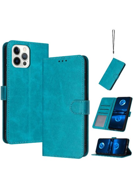Toka Saf Renk Pu ile Kart Yuvası ile IPhone 12 Pro Max Için Flip Case (Yurt Dışından)