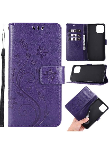 IPhone 13 Için Filp Durumda Mini Pu Deri Kickstand Bilek Kayışı Manyetik (Yurt Dışından)