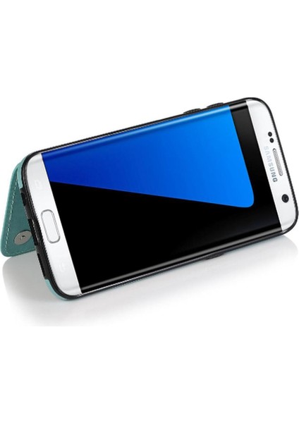 Samsung Galaxy S7 Kenar Desen Çiçek Pu Için Kart Tutucu Kılıf ile Cüzdan (Yurt Dışından)