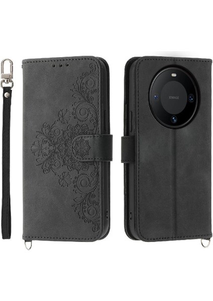 Huawei Mate 60 Bileklik Kabartmalı Çoklu Kredi Kartı Için Flip Case (Yurt Dışından)